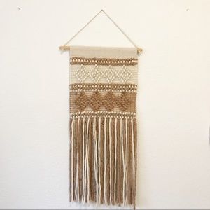 Blush Pink/Tan/White Macrame Wall Hanging Art